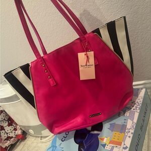 Juicy Couture Fuchsia and Black Tote